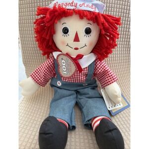 Raggedy Andy Plush Classic 16'' Doll Rag Toy Aurora Hasbro NWT